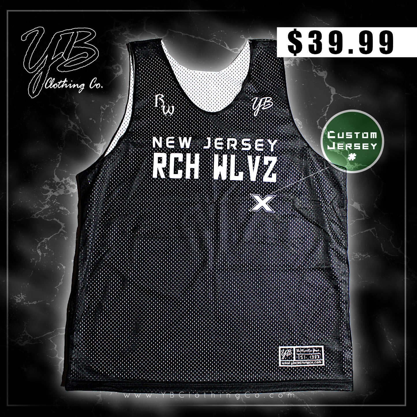 Custom - "New Jersey Rich Wolvez" - Basketball Scrimmage Jersey